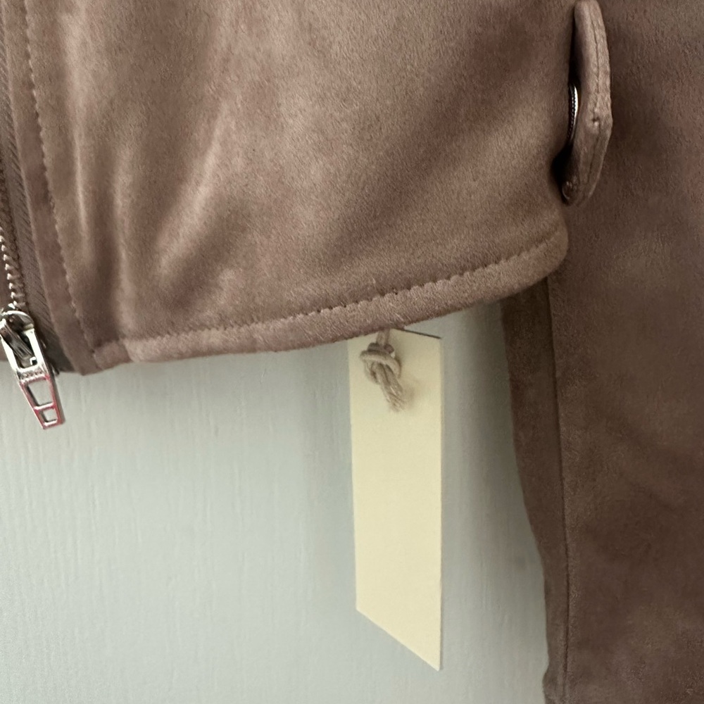Blank NYC Taupe Suede moto Jacket M - Picture 4 of 7
